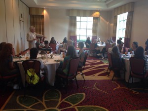 Academy students attend a business lunch to meet with professionals in the hospitality industry.